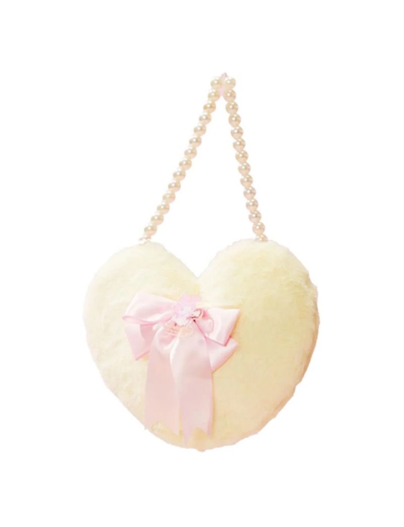 Sanrio My Melody Yellow Heart Shaped Plush Handheld Bag