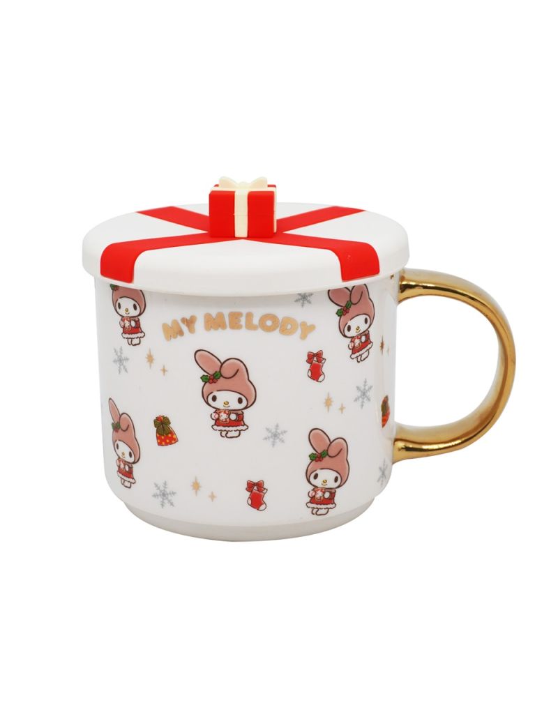 Sanrio My Melody Christmas Ceramic Cup With Silicone Lid