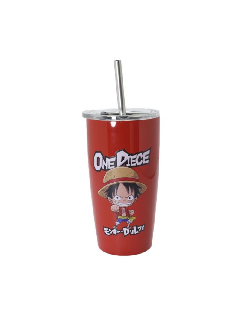One Piece Collection Steel Tumbler with Straw (530mL)(Red)